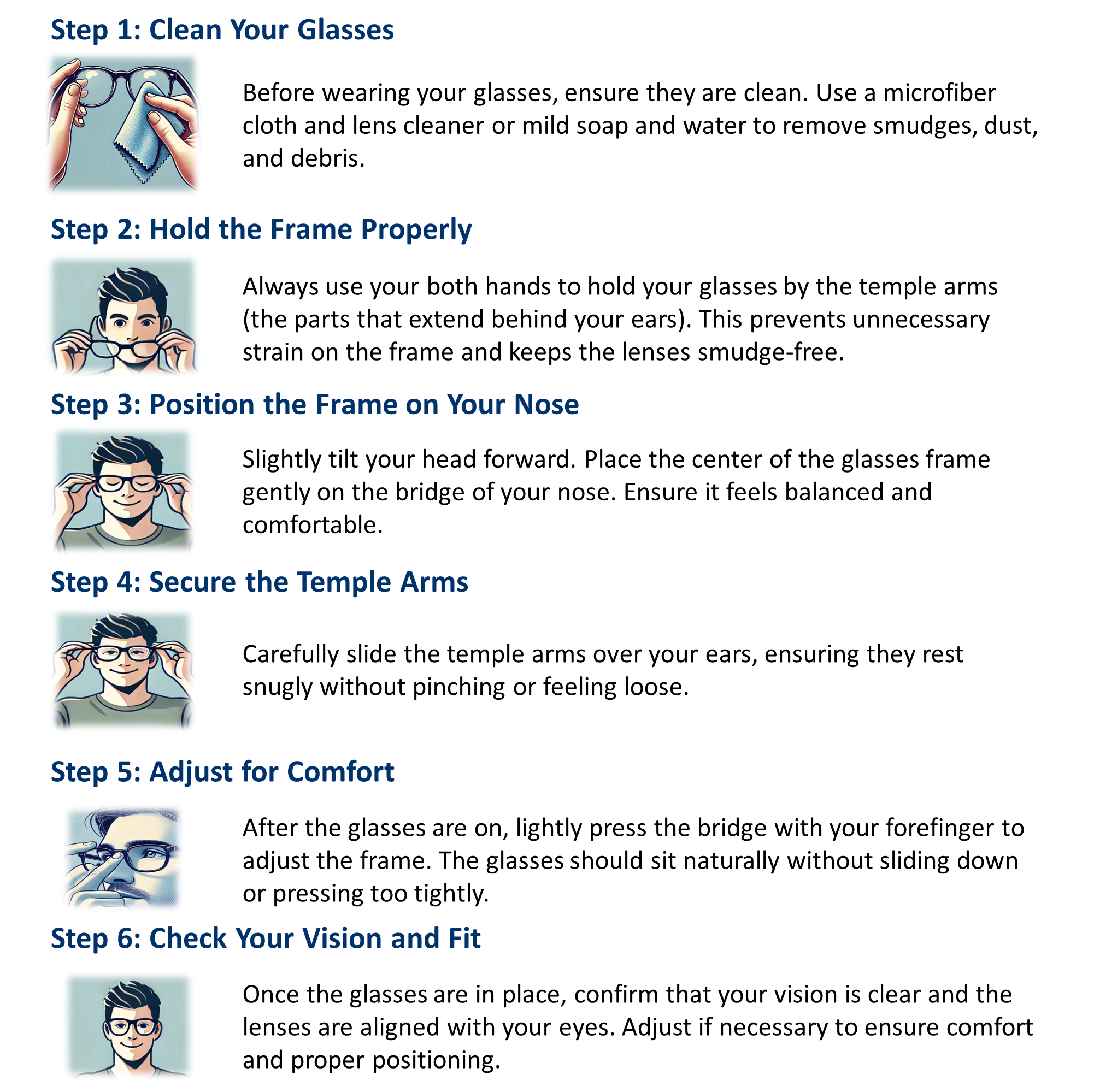 How to Put On Your Eyeglasses Banner