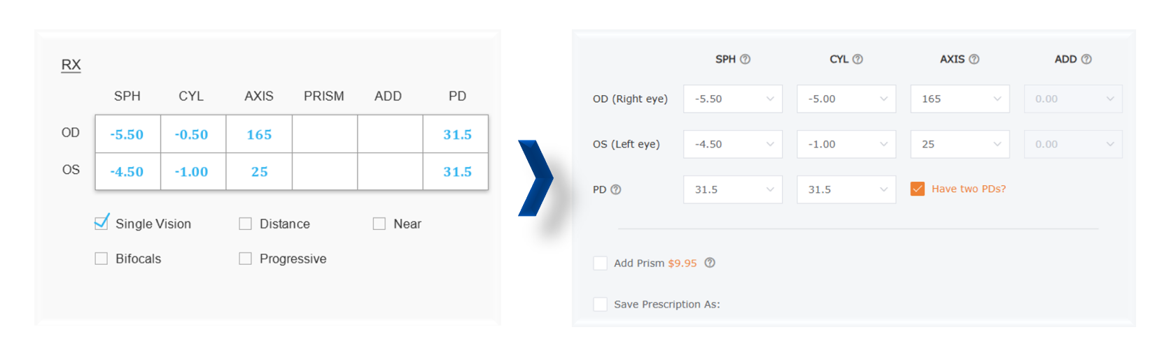 Single Vision Prescription Banner